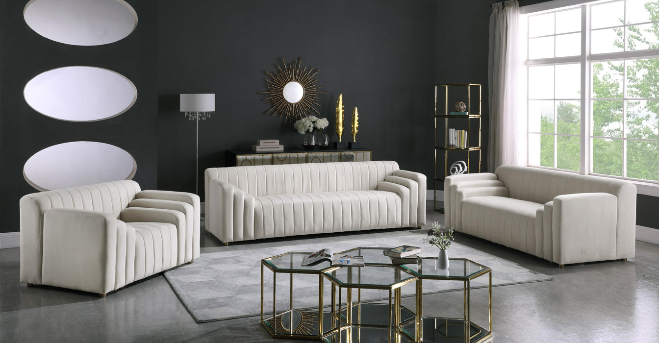 Naya Cream Velvet Loveseat - James Furniture (NY)