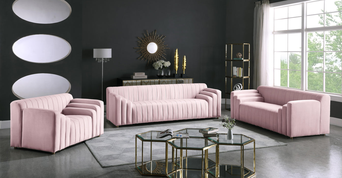 Naya Pink Velvet Loveseat - James Furniture (NY)