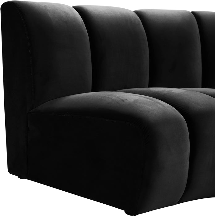 Infinity Black Velvet 7pc. Modular Sectional - James Furniture (NY)