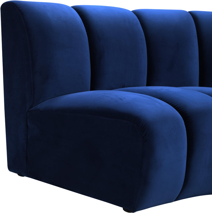 Infinity Navy Velvet 4pc. Modular Sectional - James Furniture (NY)