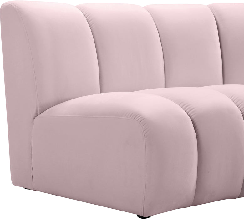 Infinity Pink Velvet 8pc. Modular Sectional - James Furniture (NY)