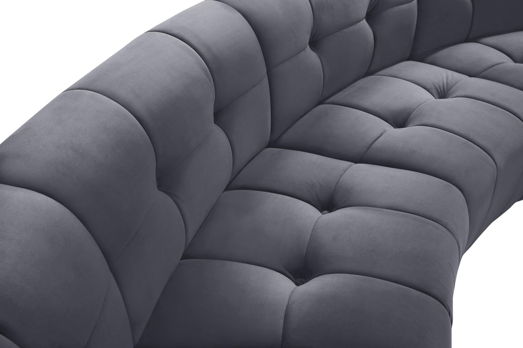 Limitless Grey Velvet 9pc. Modular Sectional