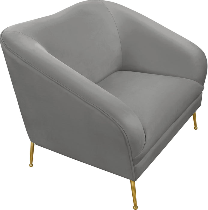 Hermosa Grey Velvet Chair