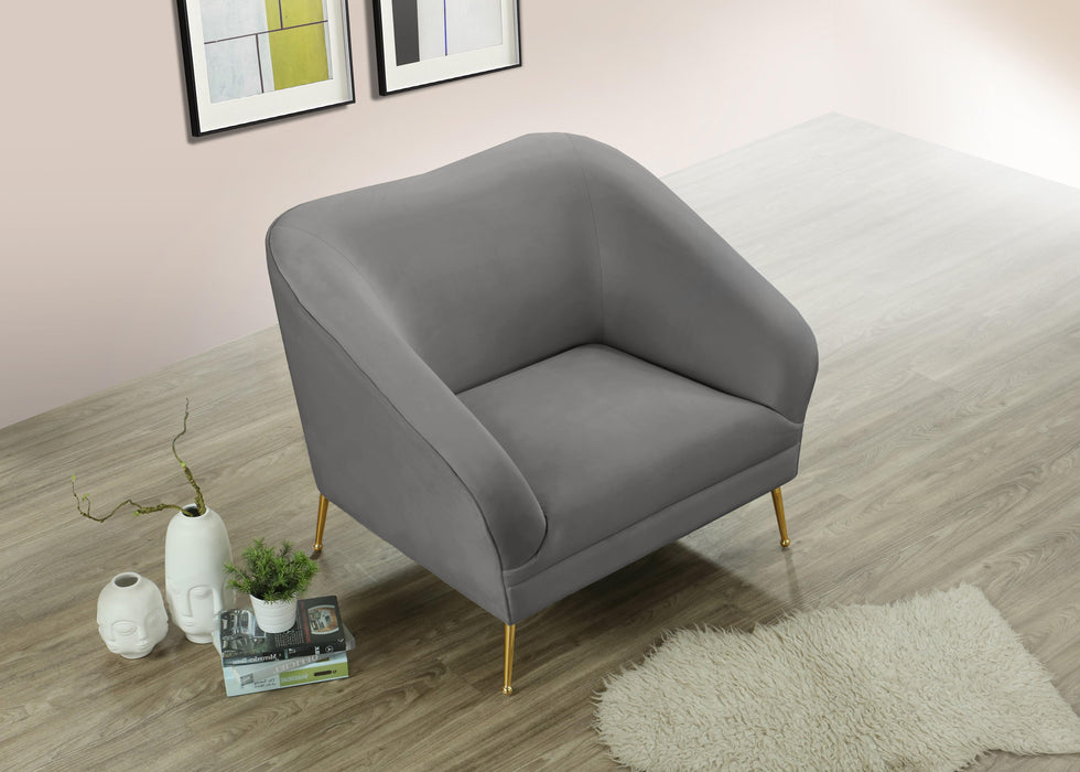 Hermosa Grey Velvet Chair