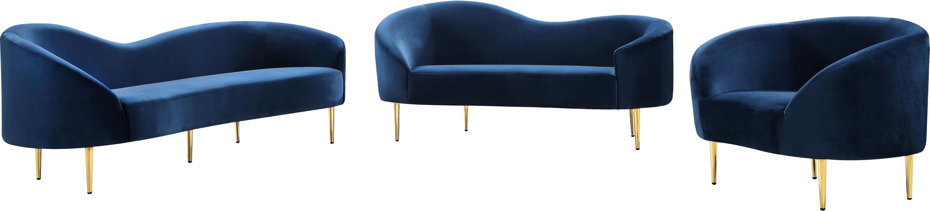Ritz Navy Velvet Sofa - James Furniture (NY)