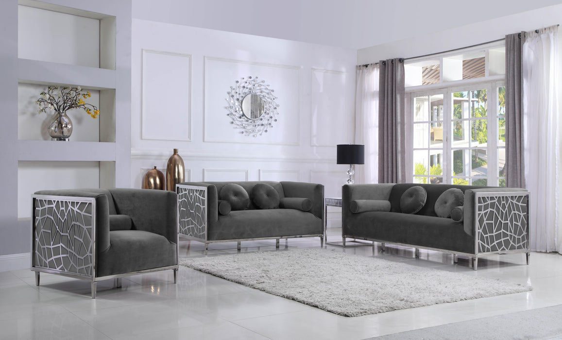 Opal Grey Velvet Sofa - James Furniture (NY)