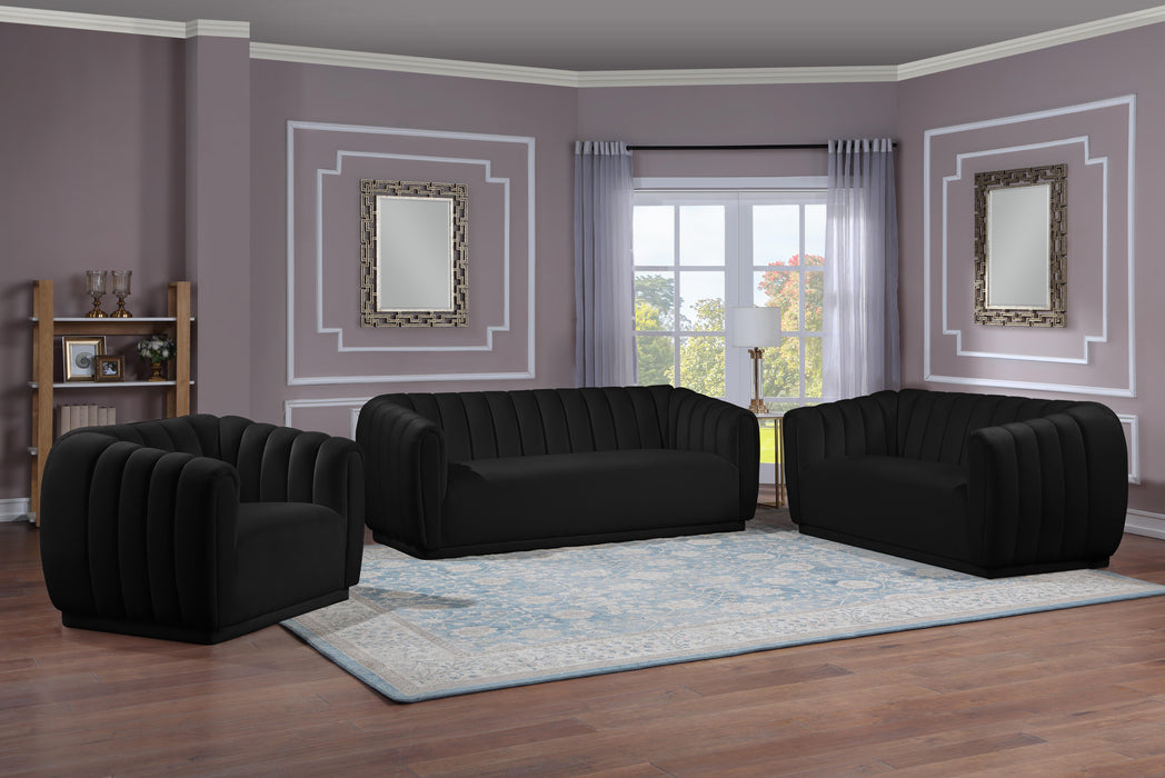 Dixie Black Velvet Loveseat - James Furniture (NY)