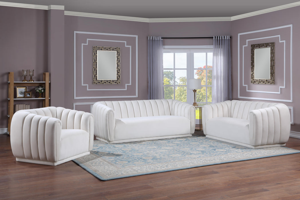 Dixie Cream Velvet Loveseat - James Furniture (NY)
