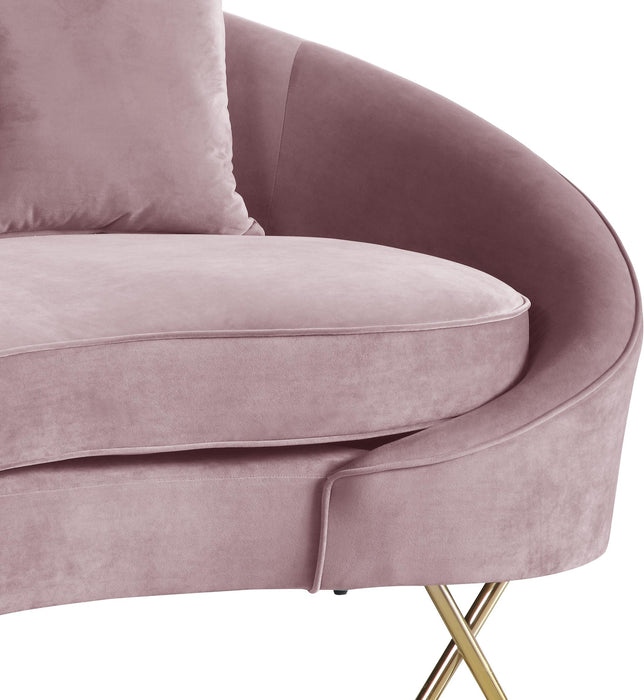 Serpentine Pink Velvet Sofa