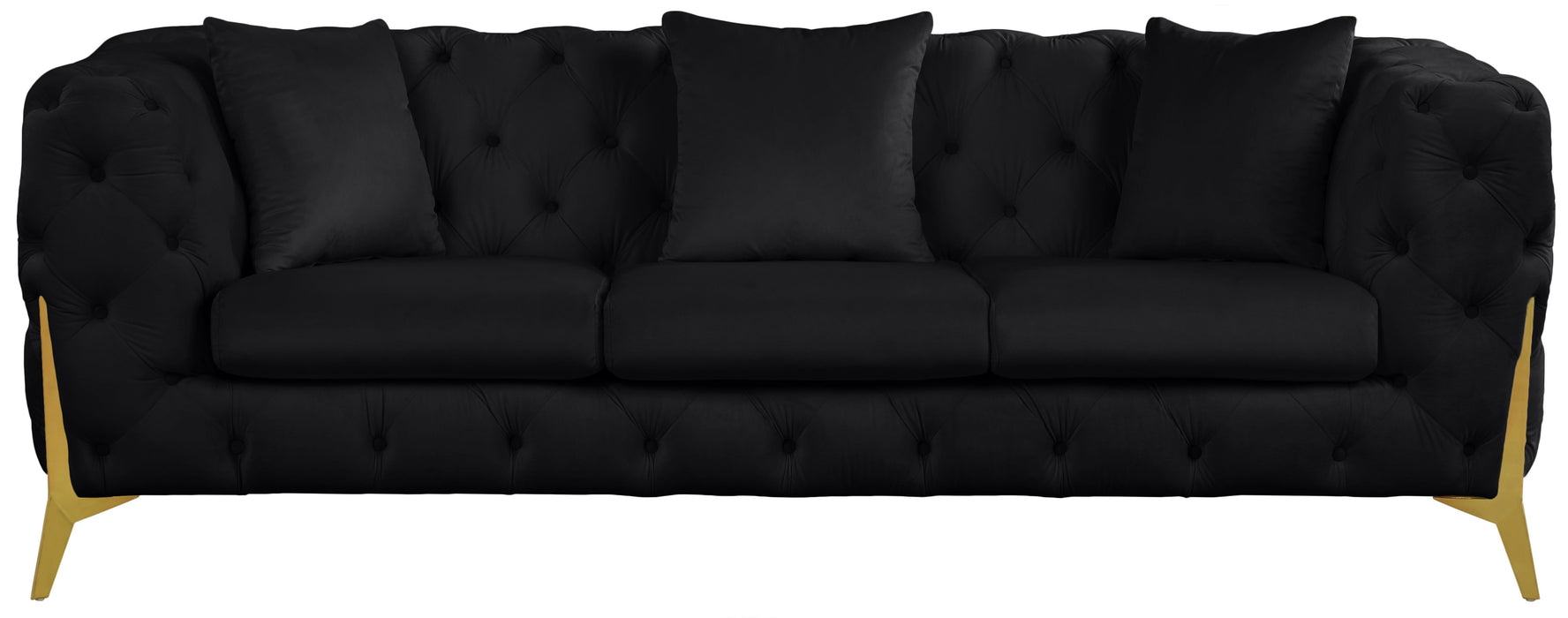 Kingdom Black Velvet Sofa