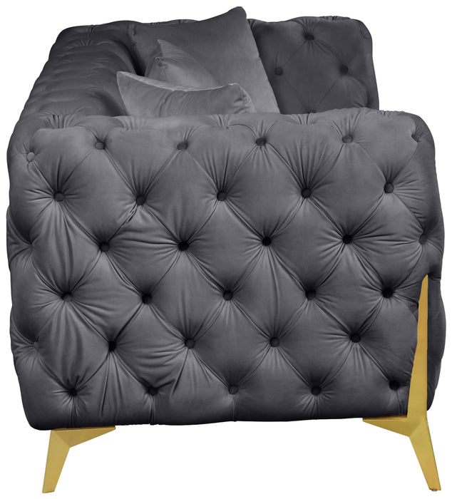 Kingdom Grey Velvet Sofa