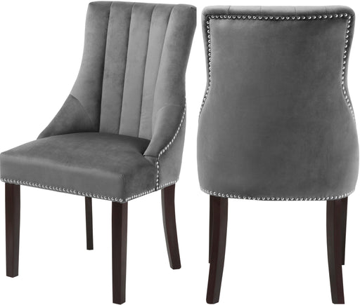 Oxford Grey Velvet Dining Chair image