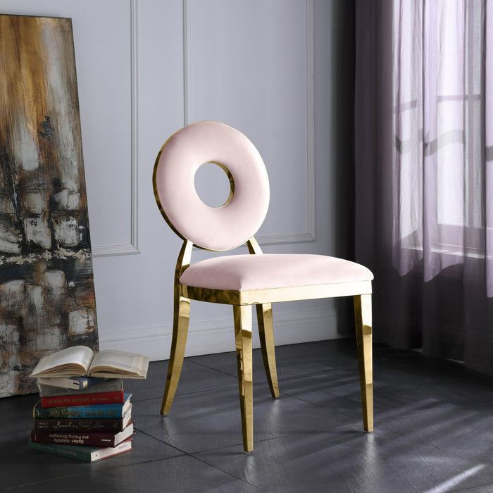 Carousel Pink Velvet Dining Chair