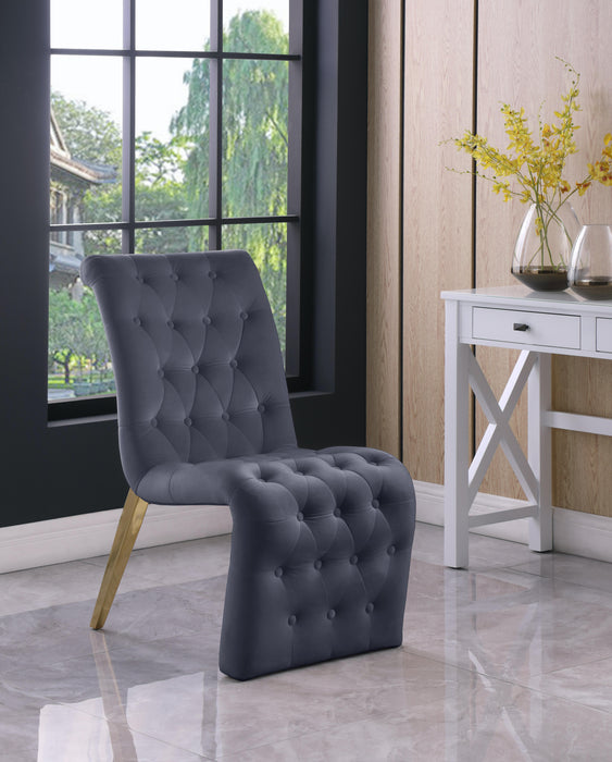 Curve Grey Velvet Dining Chair