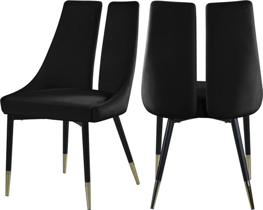 Sleek Black Velvet Dining Chair image