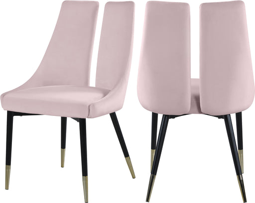 Sleek Pink Velvet Dining Chair image