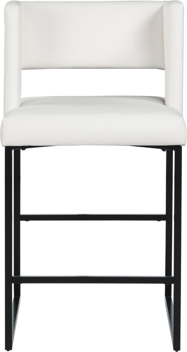 Caleb White Faux Leather Counter Stool