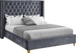 Barolo Grey Velvet Queen Bed image