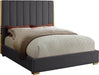 Becca Grey Velvet King Bed - James Furniture (NY)