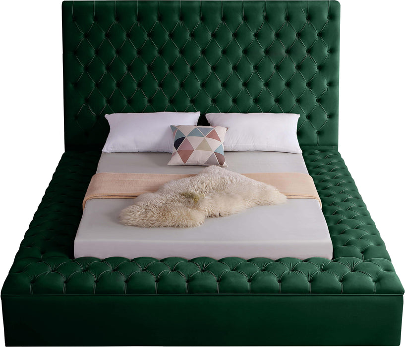 Bliss Green Velvet Queen Bed (3 Boxes) - James Furniture (NY)