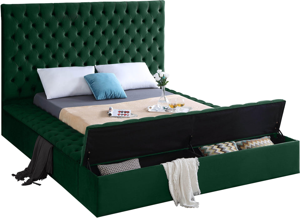 Bliss Green Velvet King Bed (3 Boxes) - James Furniture (NY)