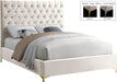 Cruz Cream Velvet Queen Bed - James Furniture (NY)