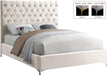 Cruz Cream Velvet Queen Bed - James Furniture (NY)