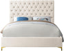 Cruz Cream Velvet Queen Bed - James Furniture (NY)