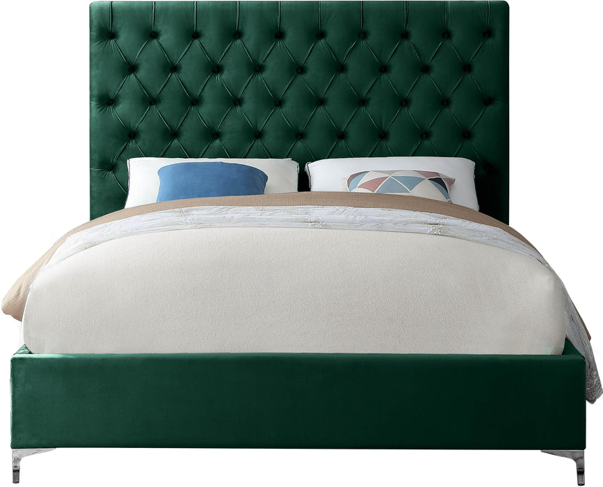 Cruz Green Velvet King Bed - James Furniture (NY)