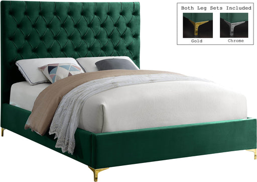 Cruz Green Velvet King Bed - James Furniture (NY)