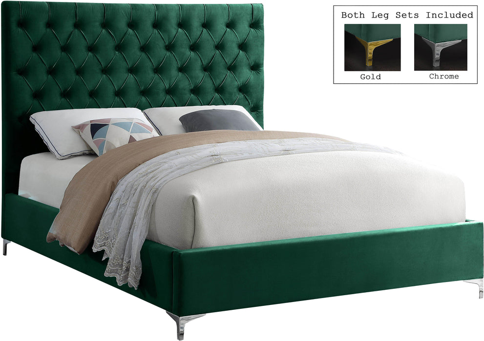 Cruz Green Velvet King Bed - James Furniture (NY)