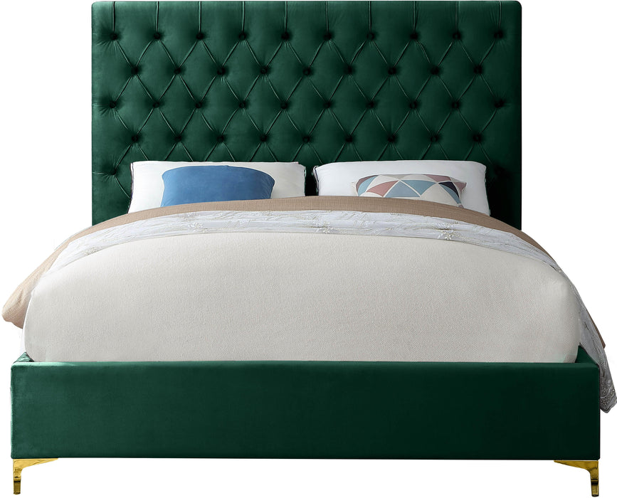 Cruz Green Velvet King Bed - James Furniture (NY)