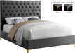 Cruz Grey Velvet Queen Bed - James Furniture (NY)