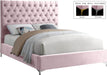 Cruz Pink Velvet King Bed - James Furniture (NY)
