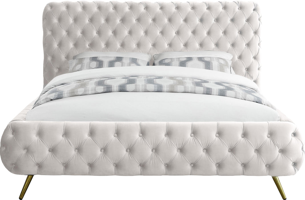 Delano Cream Velvet King Bed - James Furniture (NY)