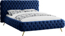 Delano Navy Velvet King Bed - James Furniture (NY)