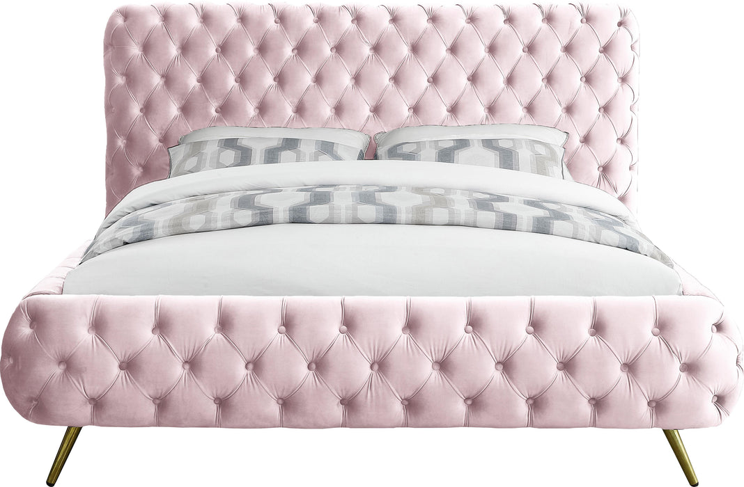 Delano Pink Velvet Queen Bed - James Furniture (NY)
