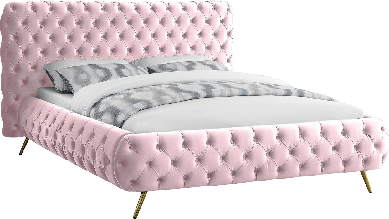 Delano Pink Velvet Queen Bed - James Furniture (NY)
