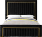 Dolce Black Velvet Queen Bed (3 Boxes) - James Furniture (NY)