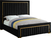 Dolce Black Velvet Queen Bed (3 Boxes) - James Furniture (NY)