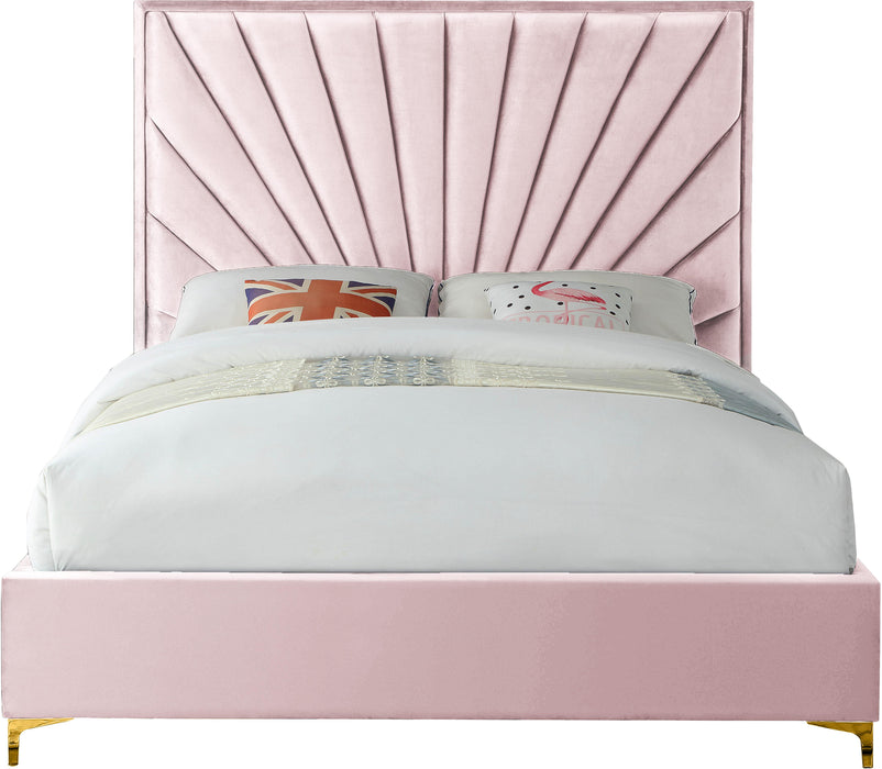 Eclipse Pink Velvet King Bed - James Furniture (NY)