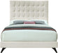 Elly Cream Velvet Queen Bed - James Furniture (NY)