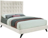 Elly Cream Velvet Queen Bed - James Furniture (NY)