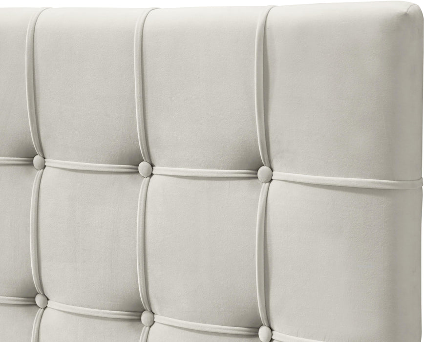 Elly Cream Velvet King Bed - James Furniture (NY)