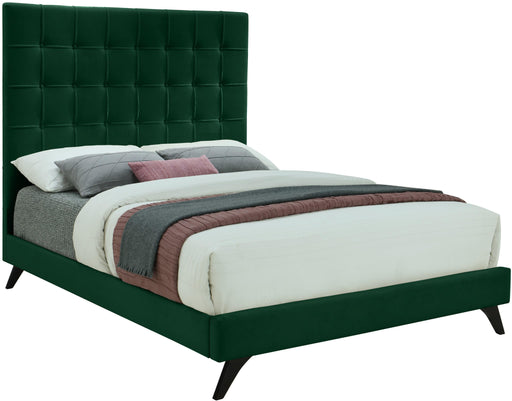Elly Green Velvet Queen Bed - James Furniture (NY)