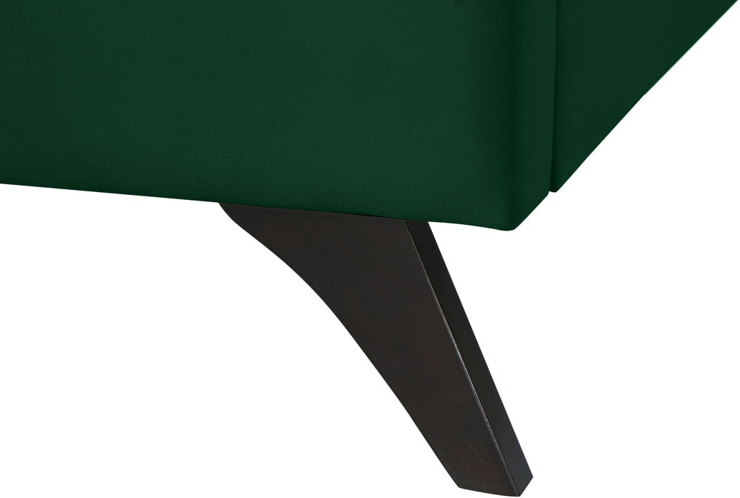 Elly Green Velvet Queen Bed