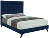 Elly Navy Velvet Queen Bed - James Furniture (NY)