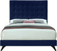Elly Navy Velvet Queen Bed - James Furniture (NY)
