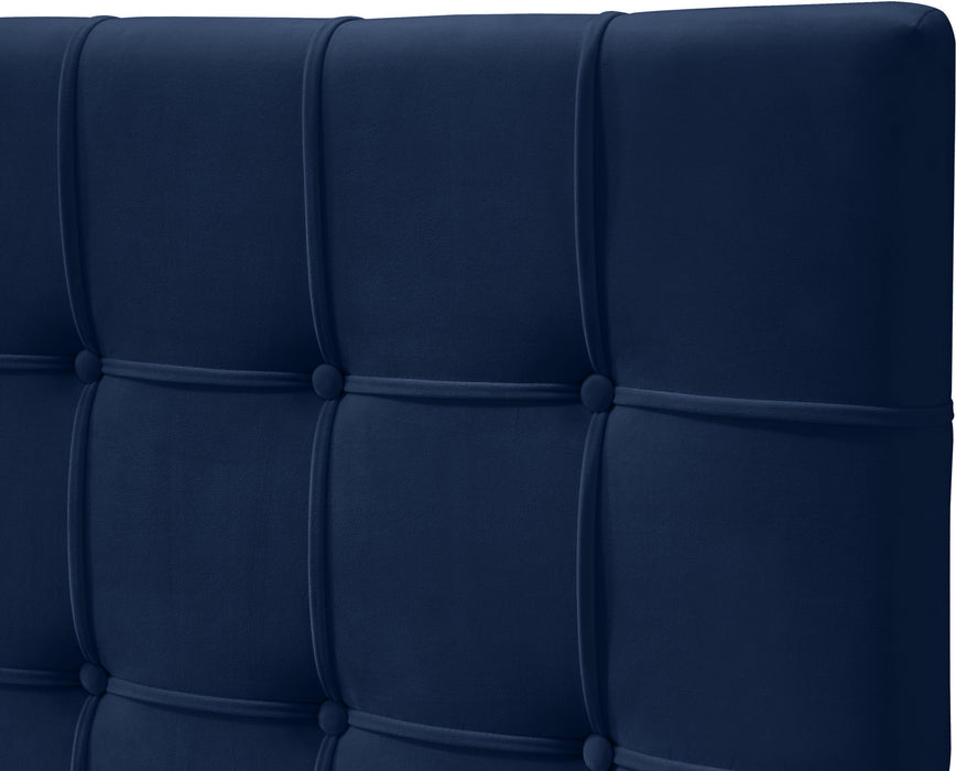 Elly Navy Velvet Full Bed - James Furniture (NY)