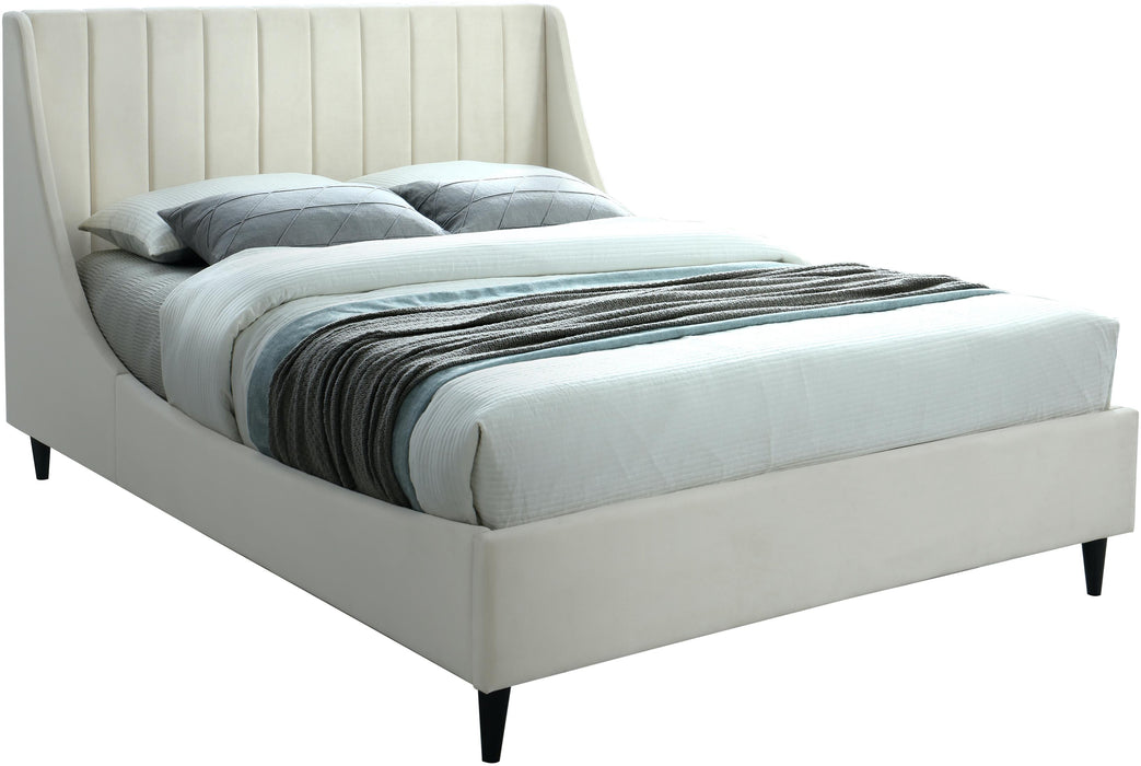 Eva Cream Velvet Full Bed